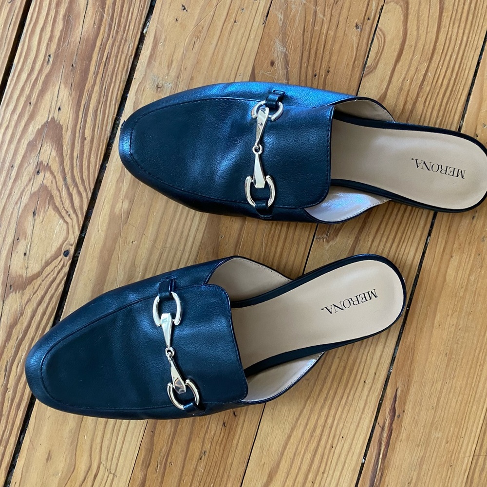 Merona Black Slide Mule Sandals | Size 8.5